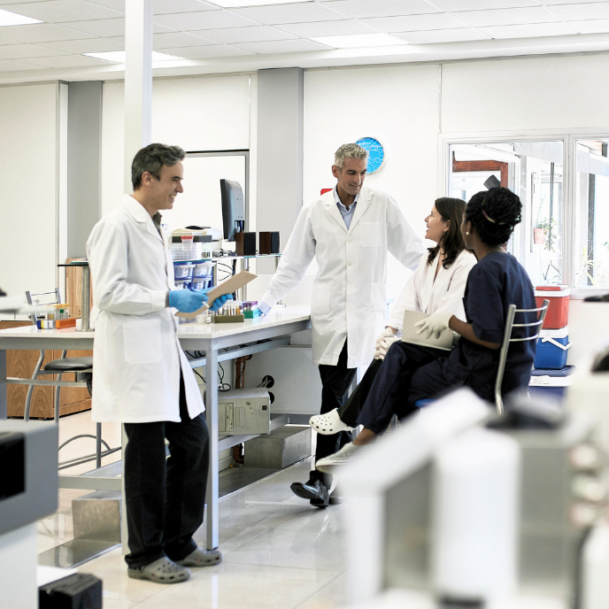 lab personnel working