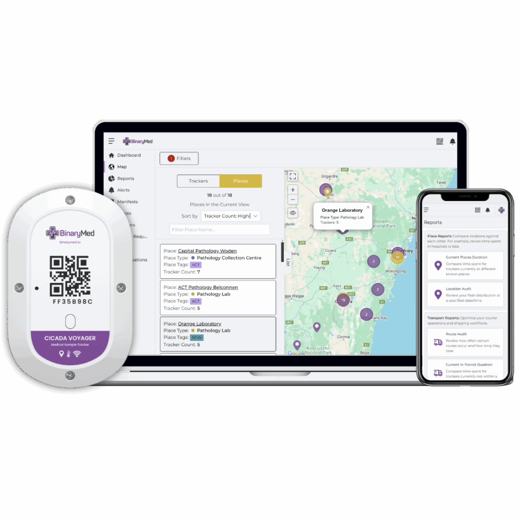 cicada voyager sample tracking device with binary cloud platform