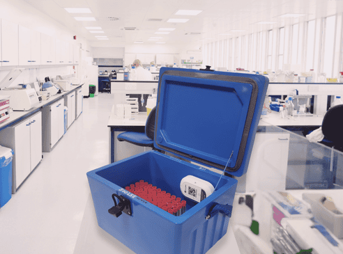 Sample tracking illustration showing real-time visibility from collection to receipt