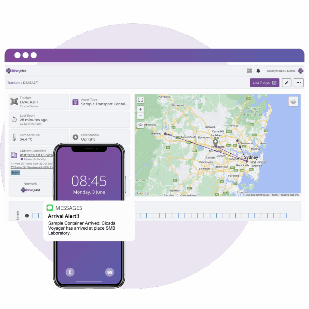 Binary cloud sample tracking software
